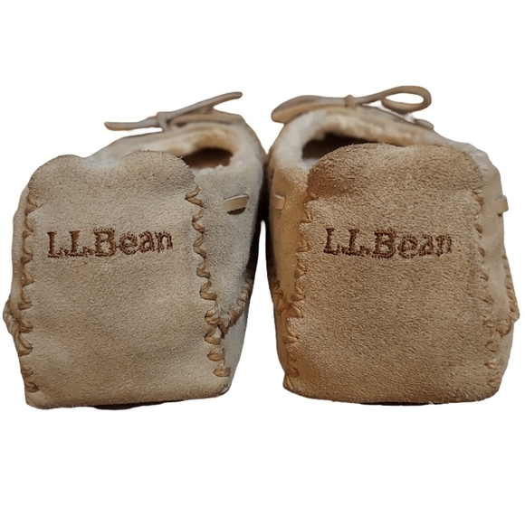 L.L.Bean Hearthside Suede Sherpa Lined Moccasins - Picture 8 of 12